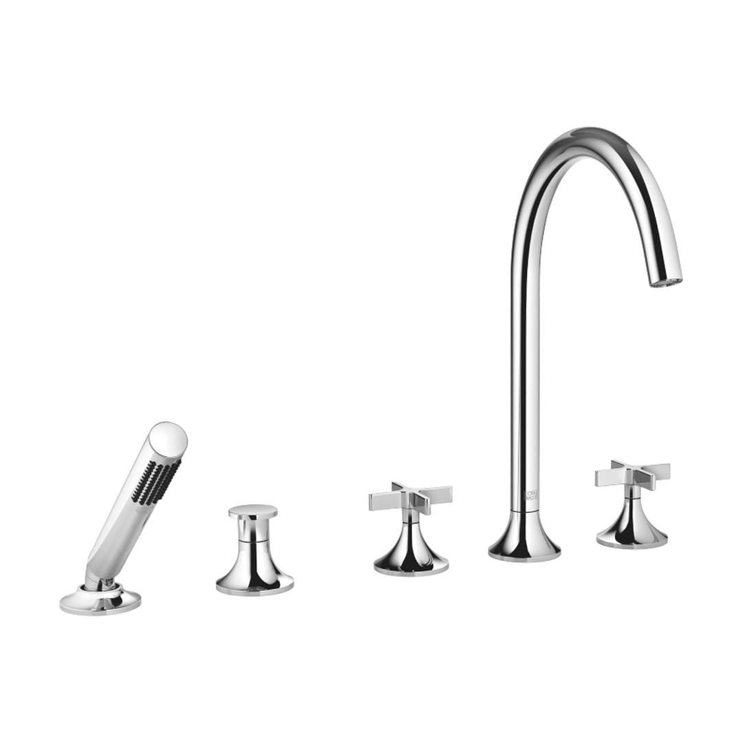 Dornbracht VAIA – Μπαταρία Λουτρού Πάγκου – Five-hole bath mixer for deck mounting with diverter – Chrome (27522809-00)