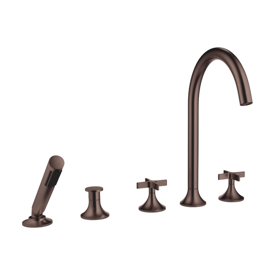 Dornbracht VAIA – Μπαταρία Λουτρού Πάγκου – Five-hole bath mixer for deck mounting with diverter – Brushed Dark Bronze (PVD) (27522809-43)