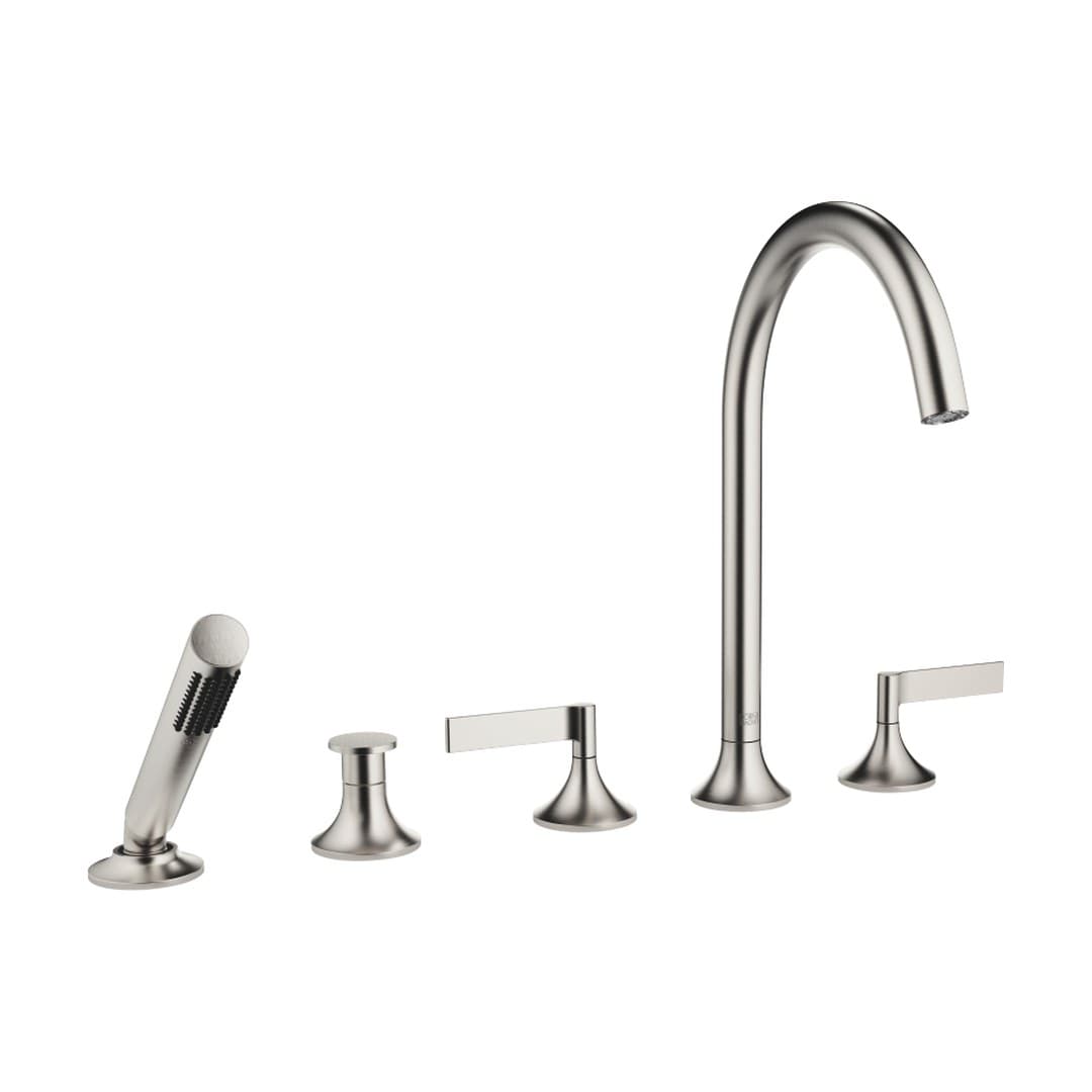 Dornbracht VAIA – Μπαταρία Λουτρού Πάγκου – Five-hole bath mixer for deck mounting with diverter – Brushed Platinum (27522819-06)