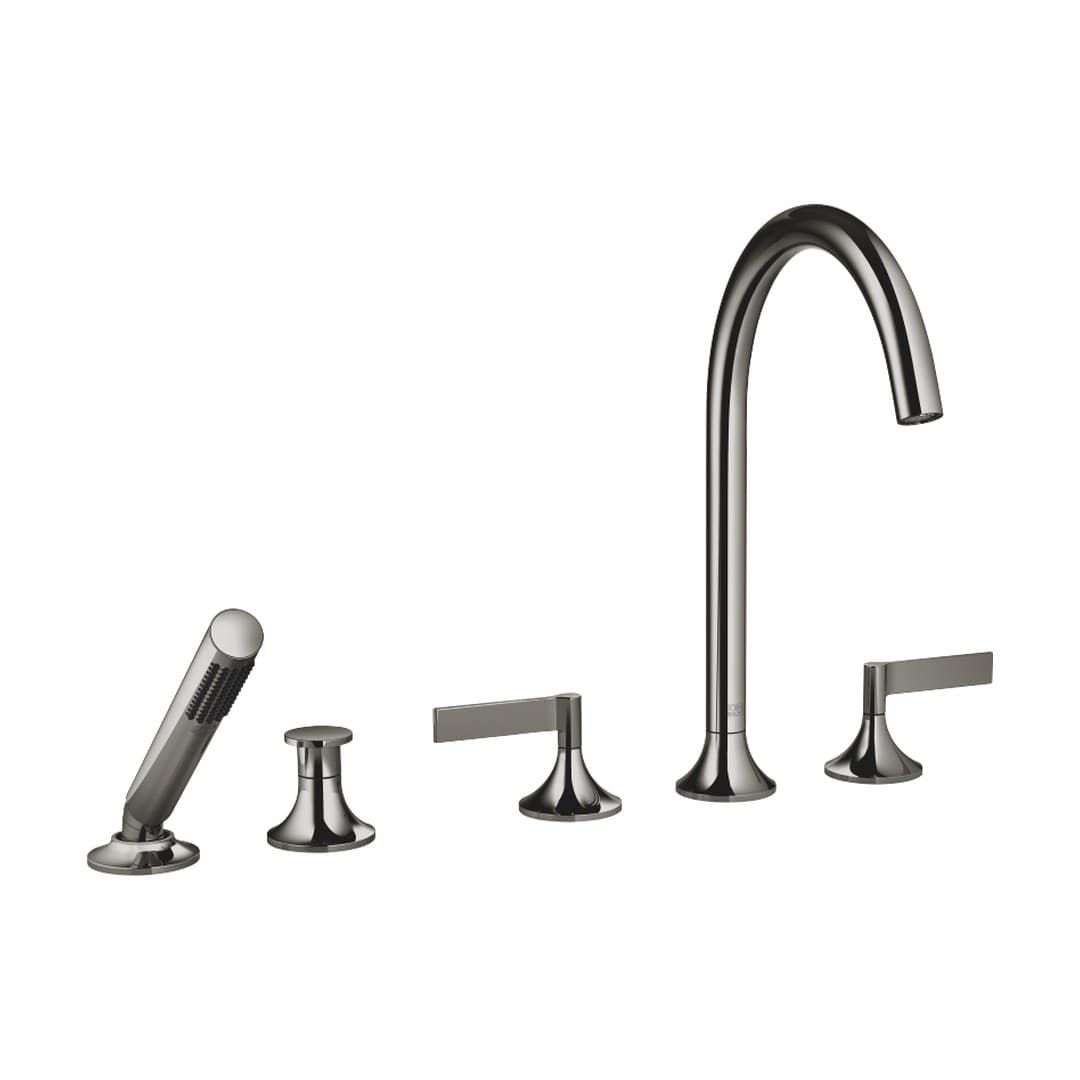 Dornbracht VAIA – Μπαταρία Λουτρού Πάγκου – Five-hole bath mixer for deck mounting with diverter – Dark Chrome (27522819-19)