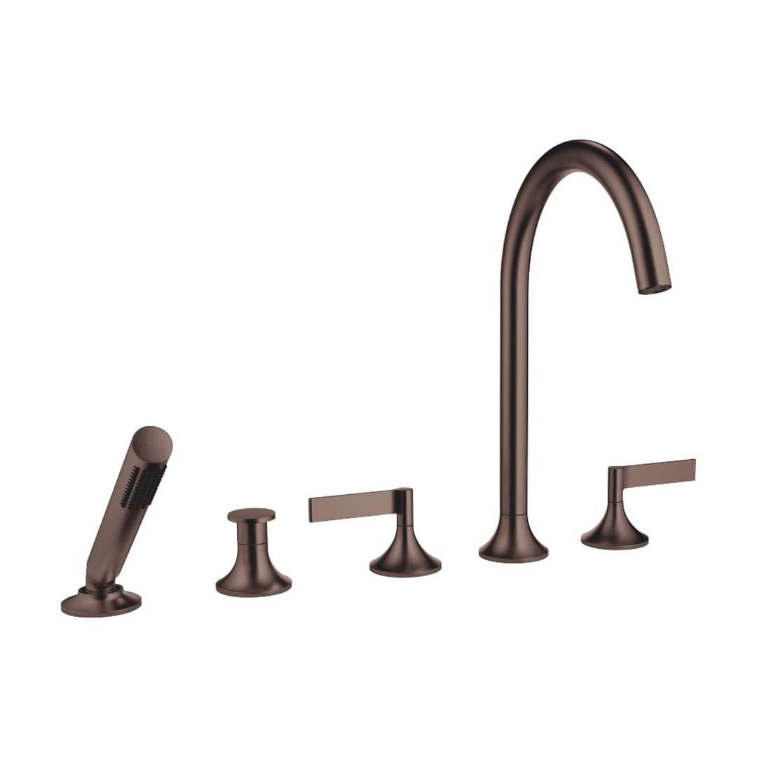 Dornbracht VAIA – Μπαταρία Λουτρού Πάγκου – Five-hole bath mixer for deck mounting with diverter – Brushed Dark Bronze (PVD) (27522819-43)