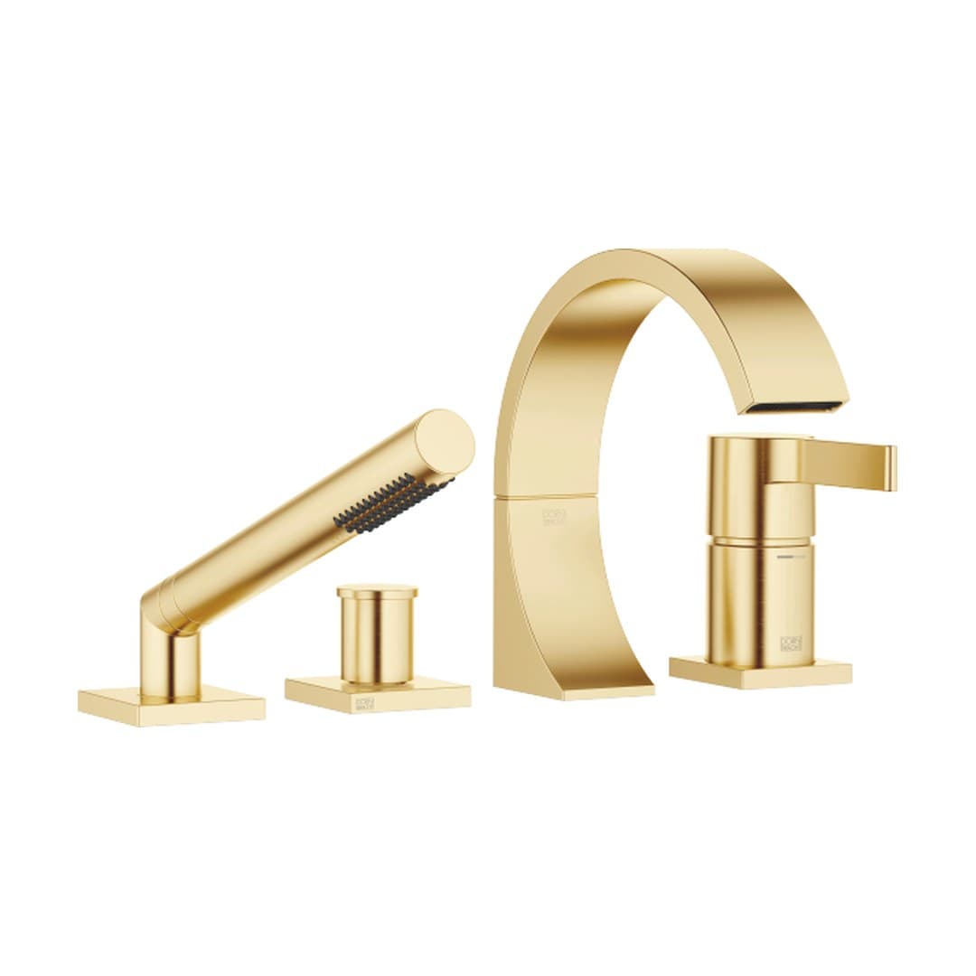 Dornbracht CYO – Μπαταρία Λουτρού Πάγκου – Bath shower set for bath rim or tile edge installation – Brushed Durabrass (23kt Gold) (27632811-28)