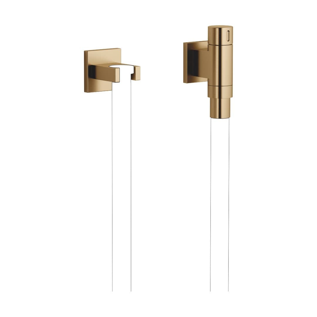 Dornbracht – Κεφαλή Ντους – WATER TUBE Kneipp wall elbow with hose holder with individual rosettes – Brushed Dark Brass (PVD) (27821979-39)