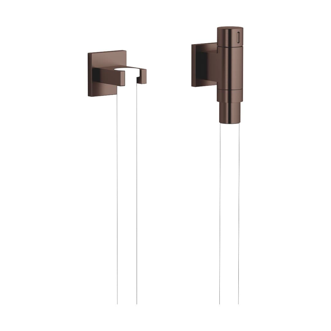 Dornbracht – Κεφαλή Ντους – WATER TUBE Kneipp wall elbow with hose holder with individual rosettes – Brushed Dark Bronze (PVD) (27821979-43)
