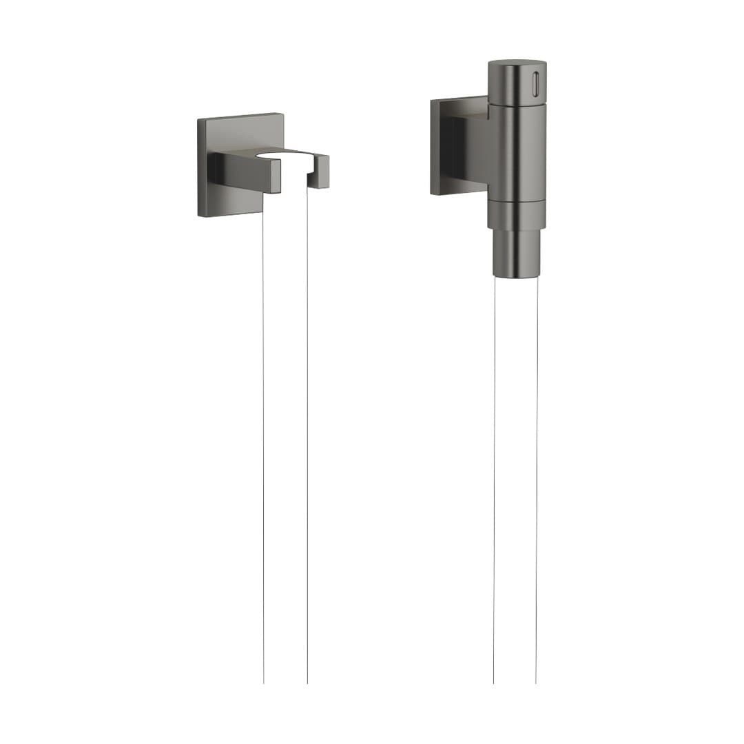 Dornbracht – Κεφαλή Ντους – WATER TUBE Kneipp wall elbow with hose holder with individual rosettes – Brushed Dark Platinum (27821979-99)