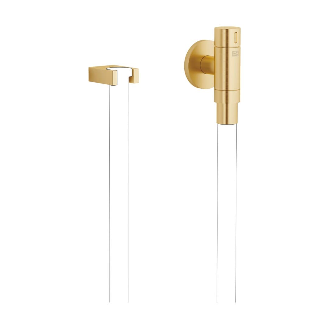 Dornbracht – Κεφαλή Ντους – WATER TUBE Kneipp wall elbow with hose holder with individual rosettes – Brushed Durabrass (23kt Gold) (27823979-28)