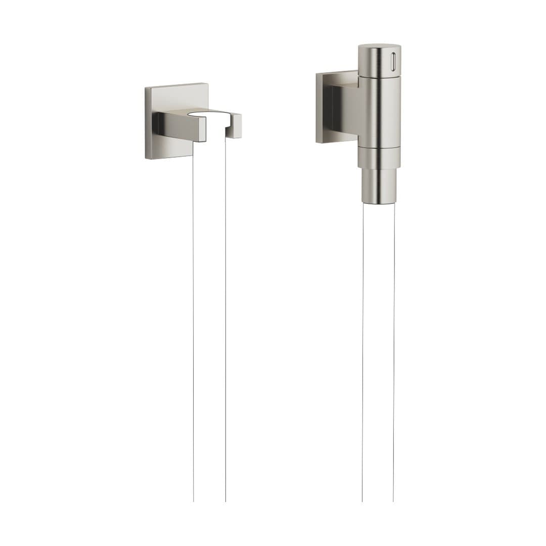 Dornbracht – Κεφαλή Ντους – WATER TUBE Kneipp wall elbow with hose holder with individual rosettes FlowReduce – Brushed Platinum (27841979-06)