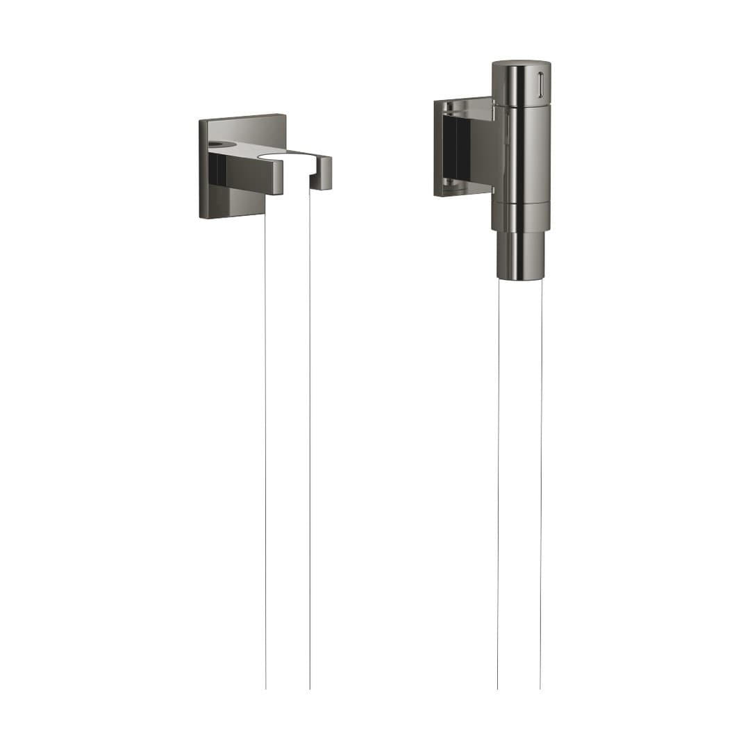 Dornbracht – Κεφαλή Ντους – WATER TUBE Kneipp wall elbow with hose holder with individual rosettes FlowReduce – Dark Chrome (27841979-19)