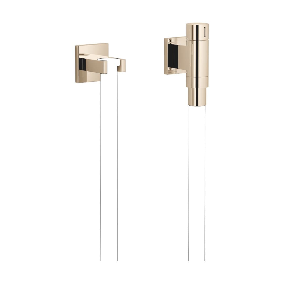 Dornbracht – Κεφαλή Ντους – WATER TUBE Kneipp wall elbow with hose holder with individual rosettes FlowReduce – Champagne (22kt Gold) (27841979-47)