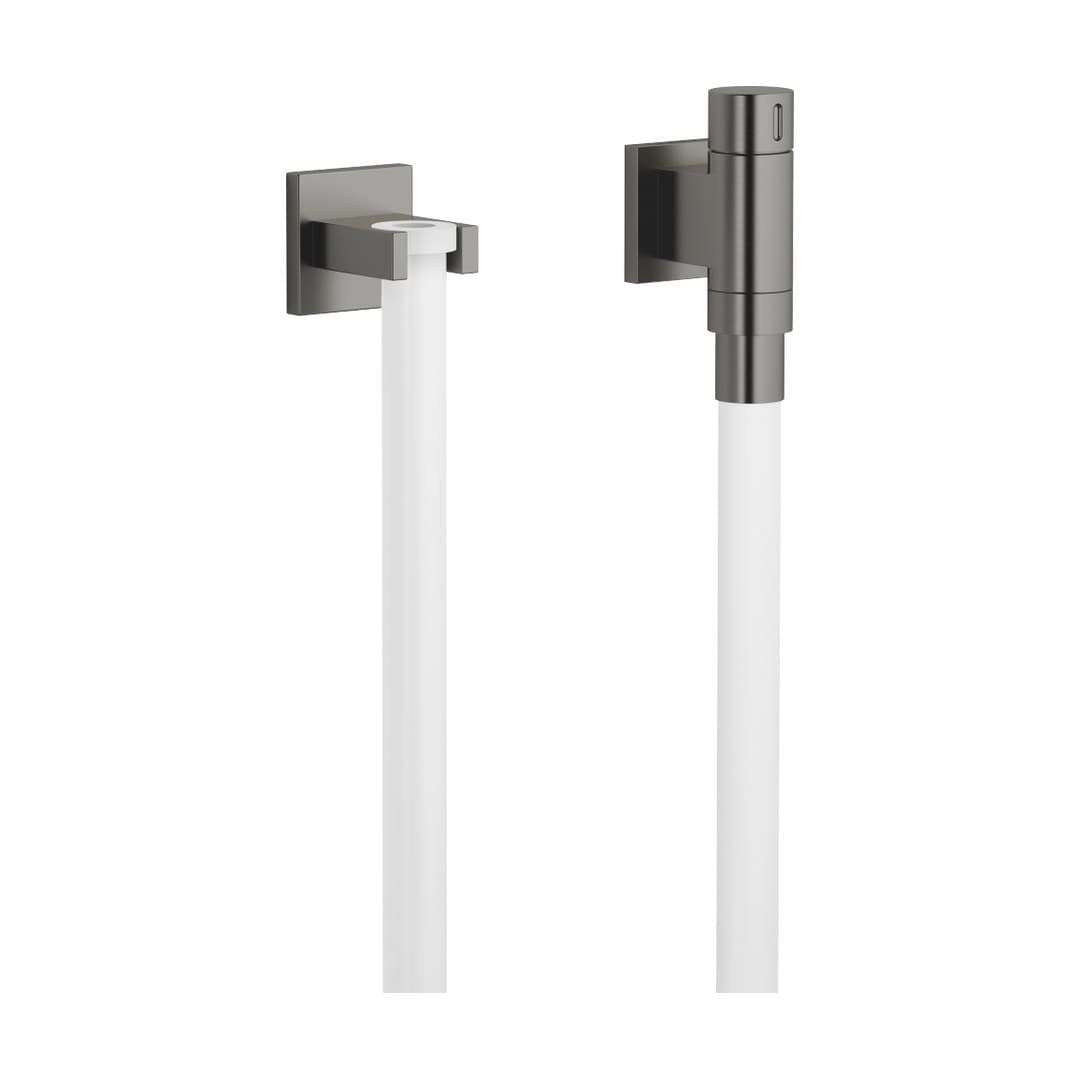 Dornbracht – Κεφαλή Ντους – WATER TUBE Kneipp wall elbow with hose holder with individual rosettes FlowReduce – Brushed Dark Platinum (27841979-99)