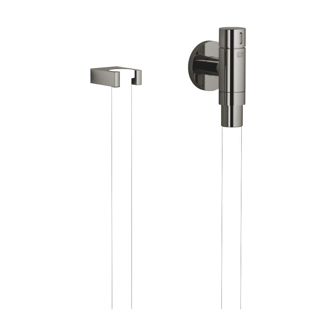 Dornbracht – Κεφαλή Ντους – WATER TUBE Kneipp wall elbow with hose holder with individual rosettes FlowReduce – Dark Chrome (27843979-19)