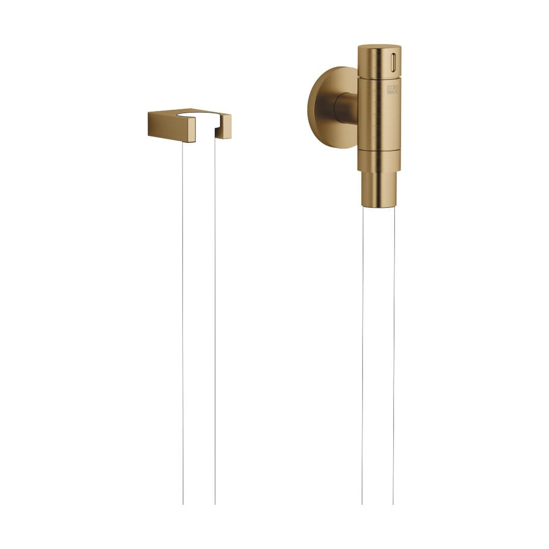 Dornbracht – Κεφαλή Ντους – WATER TUBE Kneipp wall elbow with hose holder with individual rosettes FlowReduce – Brushed Dark Brass (PVD) (27843979-39)
