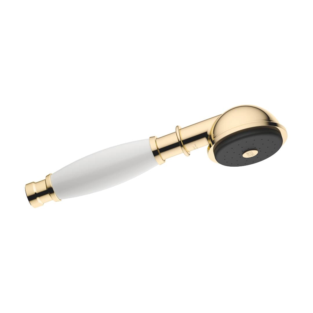 Dornbracht Madison – Τηλέφωνο Ντους – Metal hand shower with porcelain insert (white) – Durabrass (23kt Gold) (28002970-09)