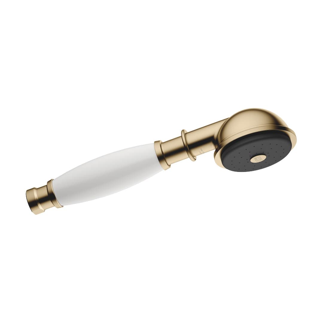 Dornbracht Madison – Τηλέφωνο Ντους – Metal hand shower with porcelain insert (white) – Brushed Dark Brass (PVD) (28002970-39)