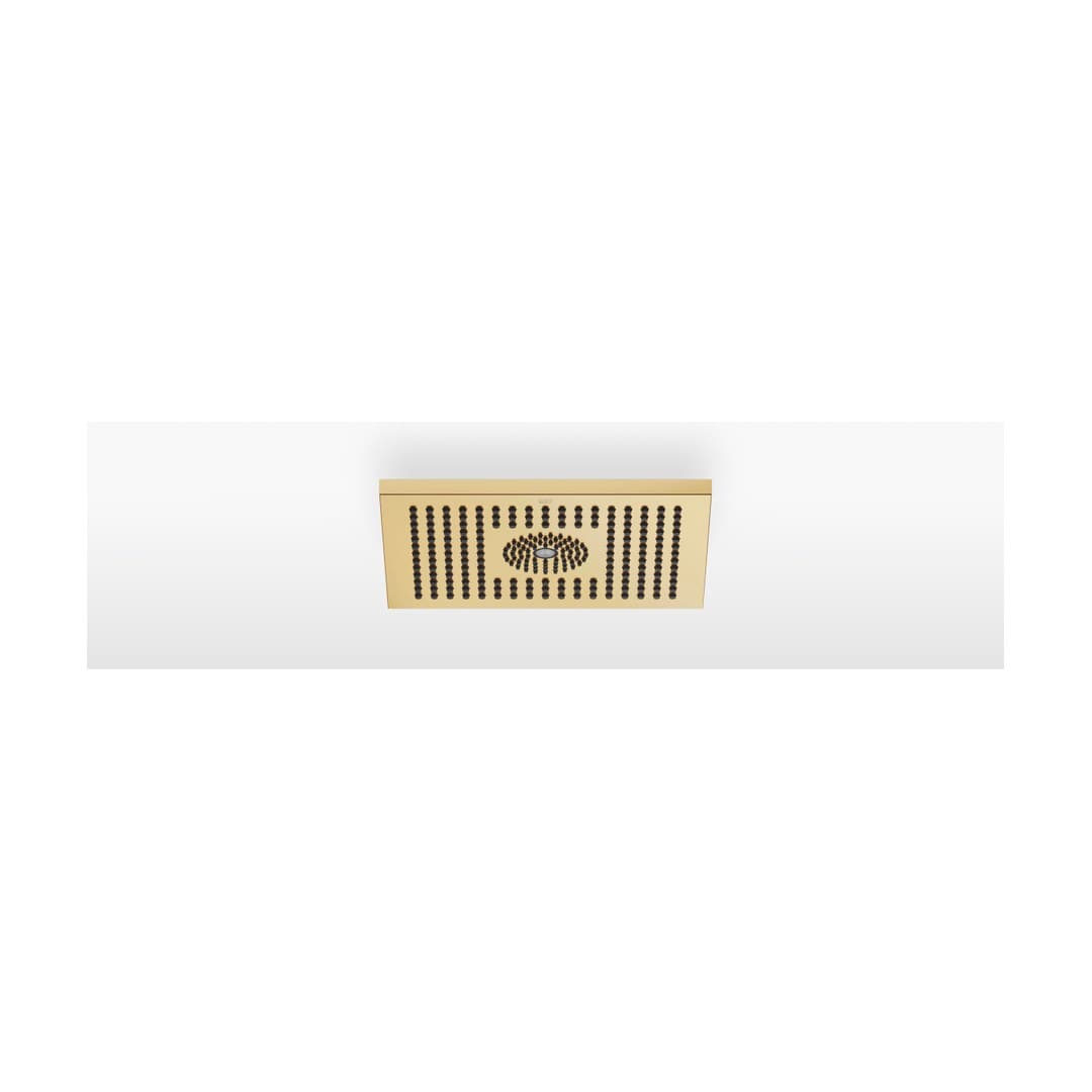 Dornbracht – Κεφαλή Ντους – Rainshower for surface-mounted ceiling installation with light 300 x 240 mm – Brushed Durabrass (23kt Gold) (28042980-28)