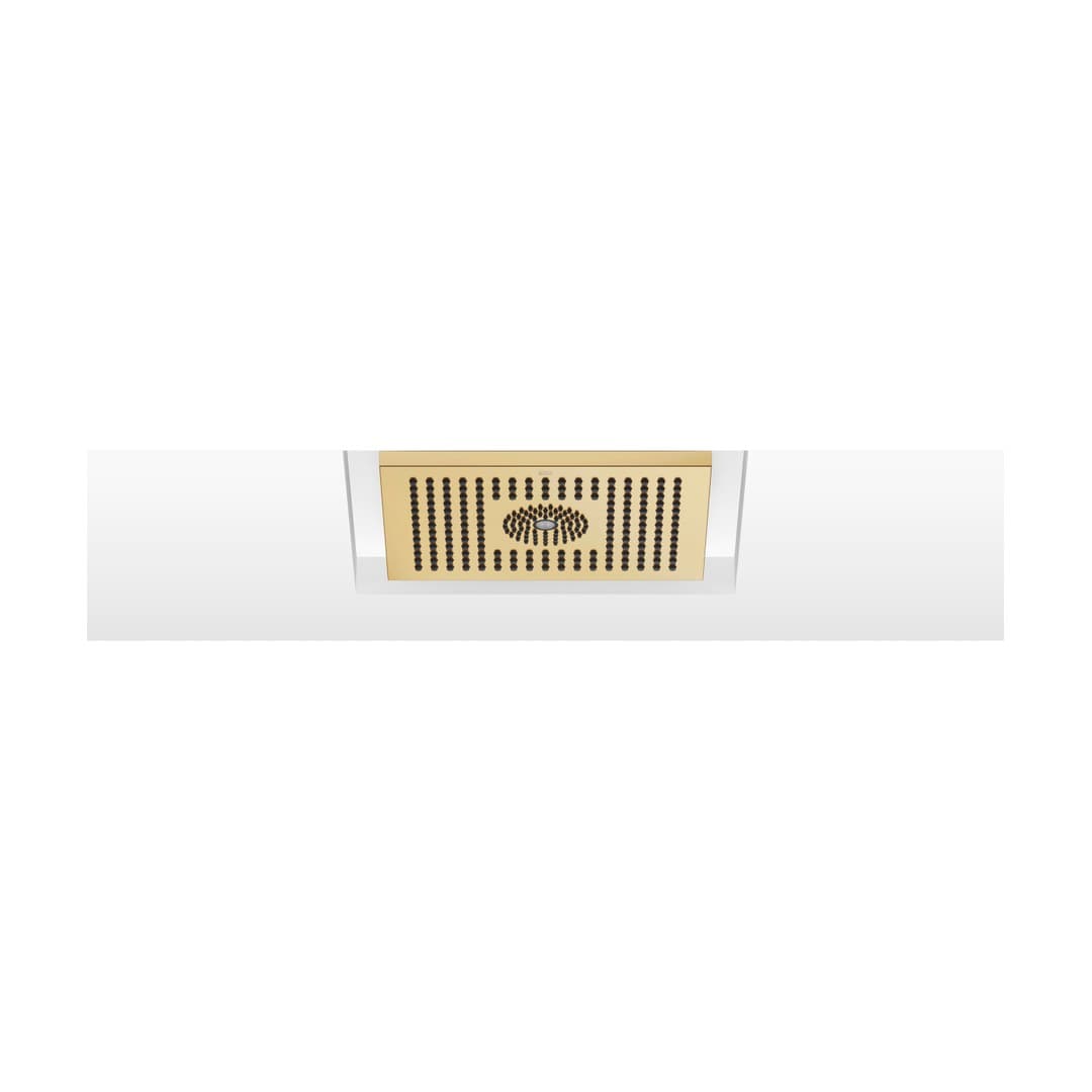 Dornbracht – Κεφαλή Ντους – Rainshower for recessed ceiling installation with light 300 x 240 mm – Brushed Durabrass (23kt Gold) (28044980-28)