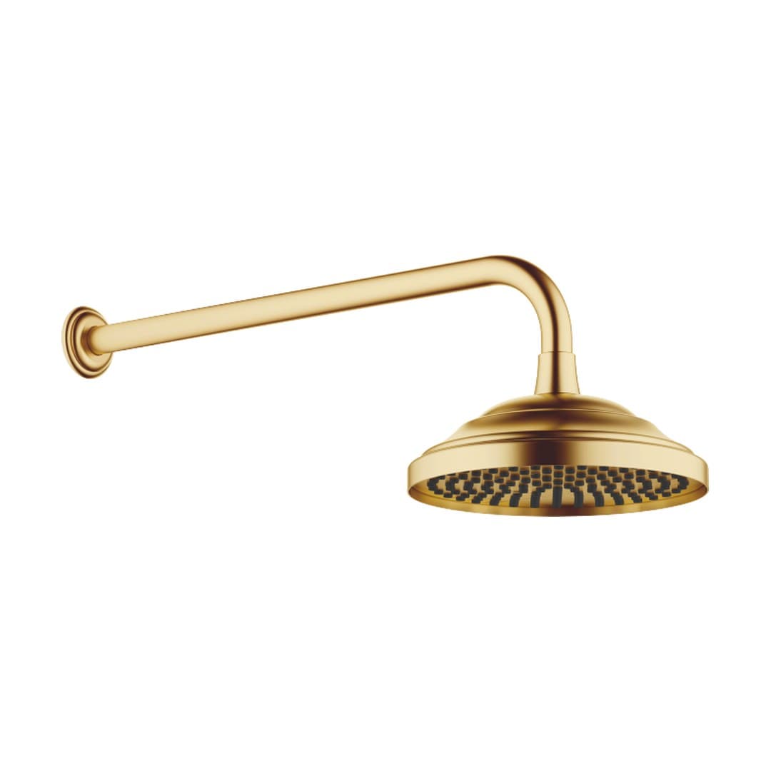 Dornbracht Madison – Κεφαλή Ντους – Rainshower with wall fixing FlowReduce 200 mm – Brushed Durabrass (23kt Gold) (28544977-28)