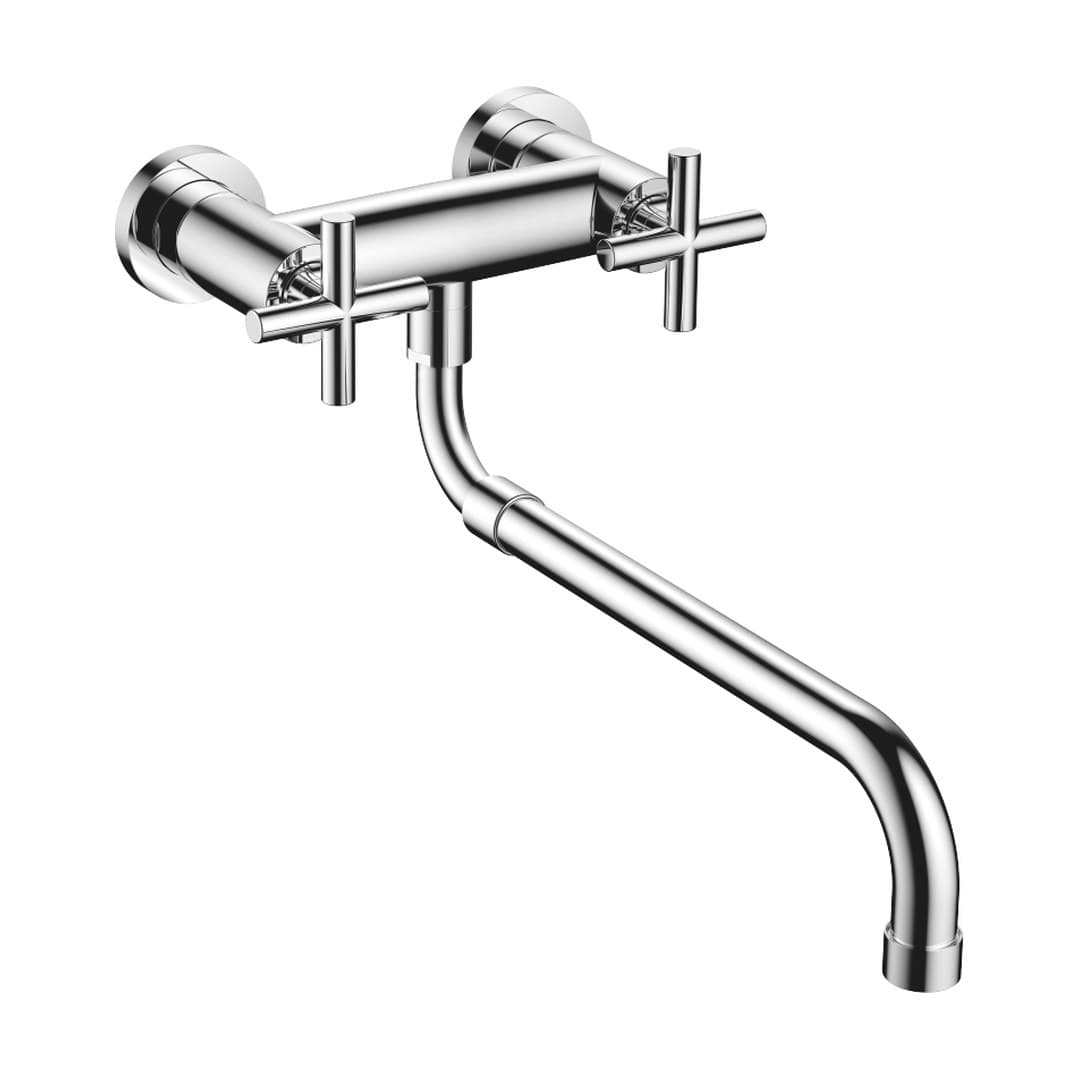 Dornbracht Tara – Μπαταρία Κουζίνας – Wall-mounted bridge mixer with extending spout – Chrome (31151892-00)
