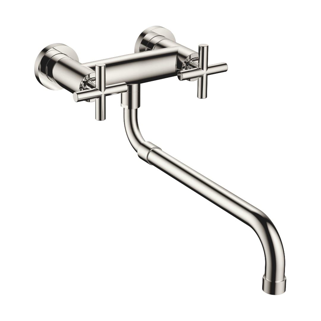 Dornbracht Tara – Μπαταρία Κουζίνας – Wall-mounted bridge mixer with extending spout – Platinum (31151892-08)