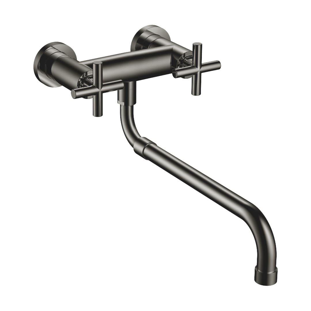 Dornbracht Tara – Μπαταρία Κουζίνας – Wall-mounted bridge mixer with extending spout – Dark Chrome (31151892-19)