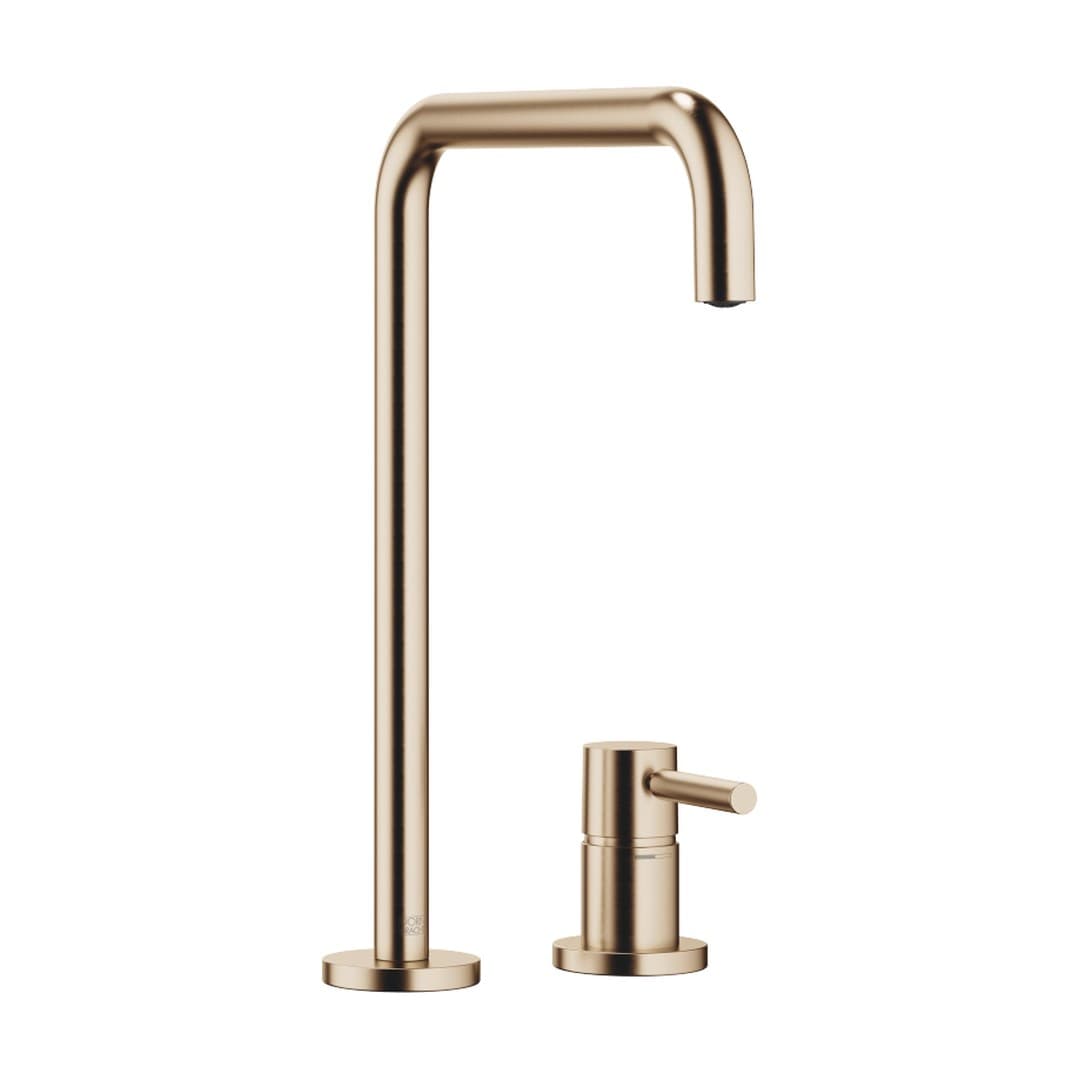 Dornbracht Meta Square – Μπαταρία Κουζίνας – Two-hole mixer with individual rosettes – Brushed Champagne (22kt Gold) (32815861-46)