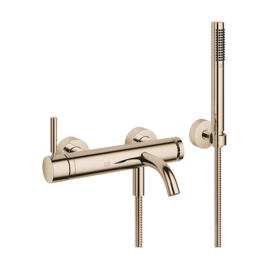 Dornbracht Meta – Μπαταρία Λουτρού Τοίχου – Single-lever bath mixer for wall mounting with hand shower set – Light Gold (PVD) (33233660-26)