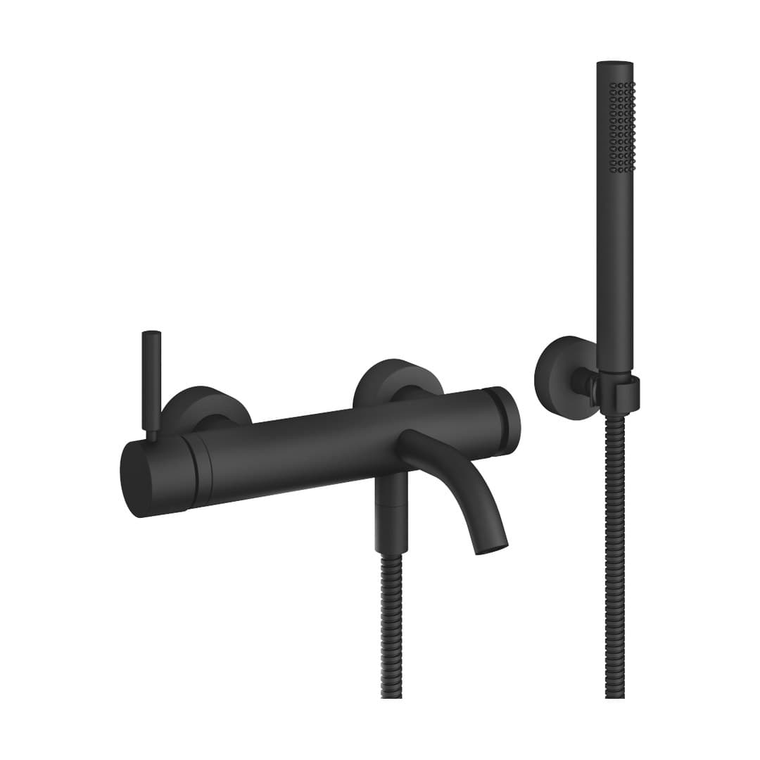 Dornbracht Meta – Μπαταρία Λουτρού Τοίχου – Single-lever bath mixer for wall mounting with hand shower set – Matte Black (33233660-33)