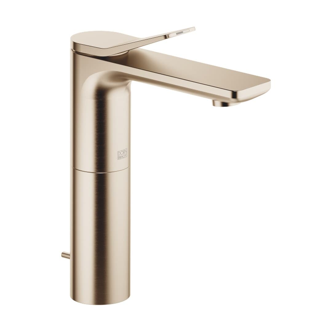 Dornbracht Lissé – Μπαταρία Νιπτήρα Ψηλή – Single-lever basin mixer with raised base with pop-up waste – Brushed Light Gold (PVD) (33506845-27)