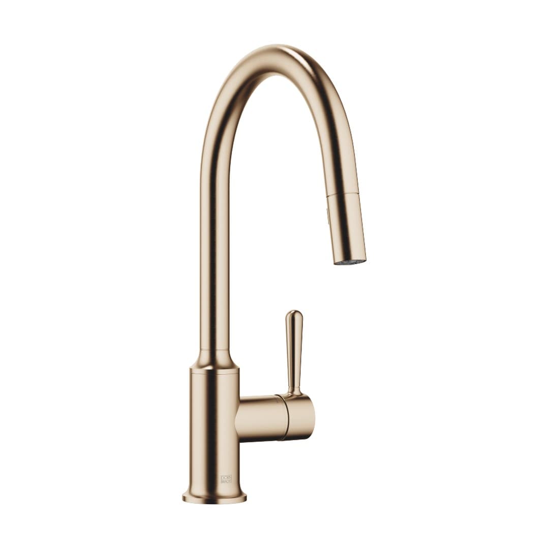 Dornbracht VAIA – Μπαταρία Κουζίνας – Single-lever mixer Pull-down with spray function – Brushed Champagne (22kt Gold) (33870809-46)