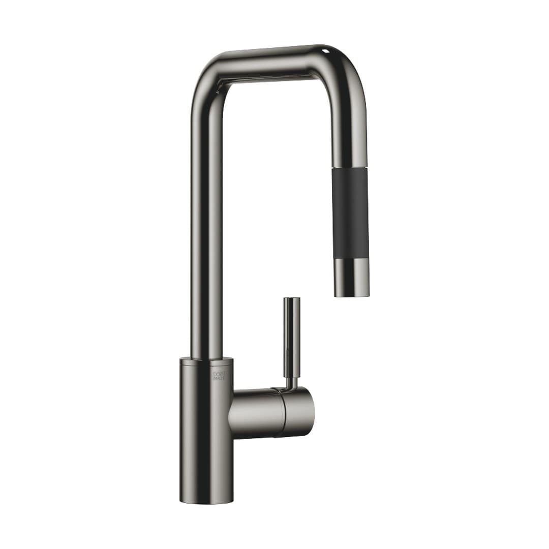 Dornbracht Meta Square – Μπαταρία Κουζίνας – Single-lever mixer Pull-down with spray function – Dark Chrome (33870861-19)