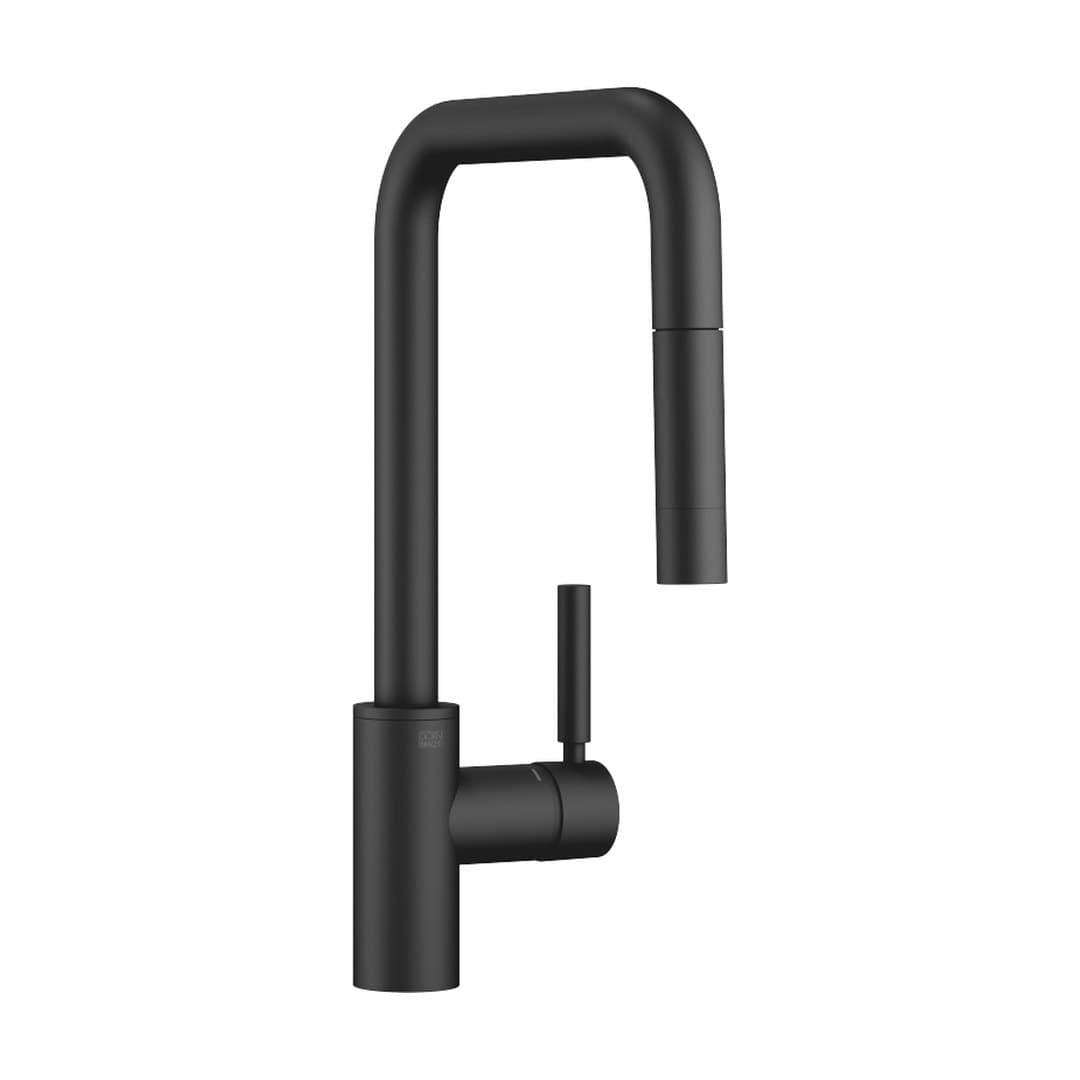 Dornbracht Meta Square – Μπαταρία Κουζίνας – Single-lever mixer Pull-down with spray function – Matte Black (33870861-33)