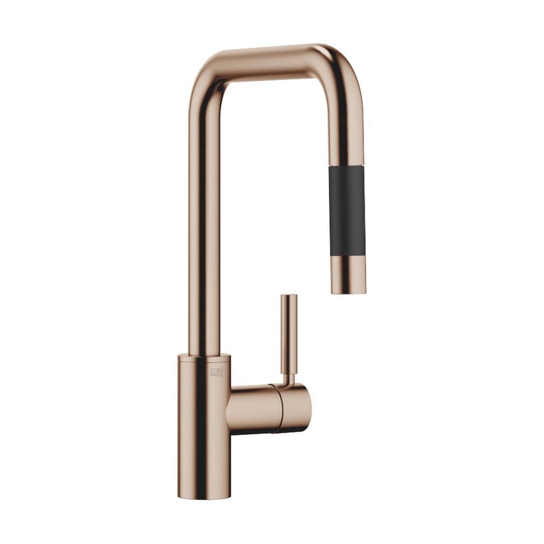 Dornbracht Meta Square – Μπαταρία Κουζίνας – Single-lever mixer Pull-down with spray function – Brushed Bronze (PVD) (33870861-42)