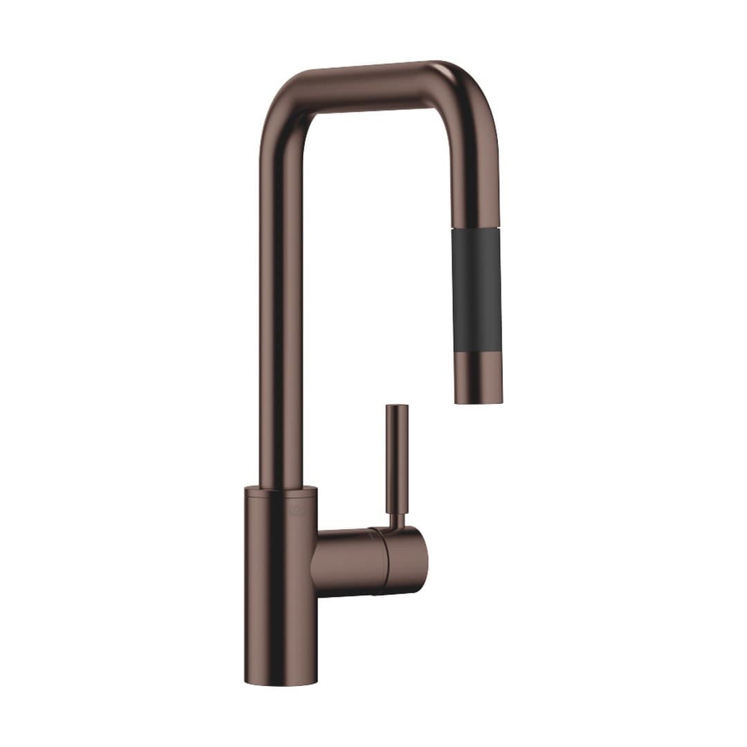Dornbracht Meta Square – Μπαταρία Κουζίνας – Single-lever mixer Pull-down with spray function – Brushed Dark Bronze (PVD) (33870861-43)