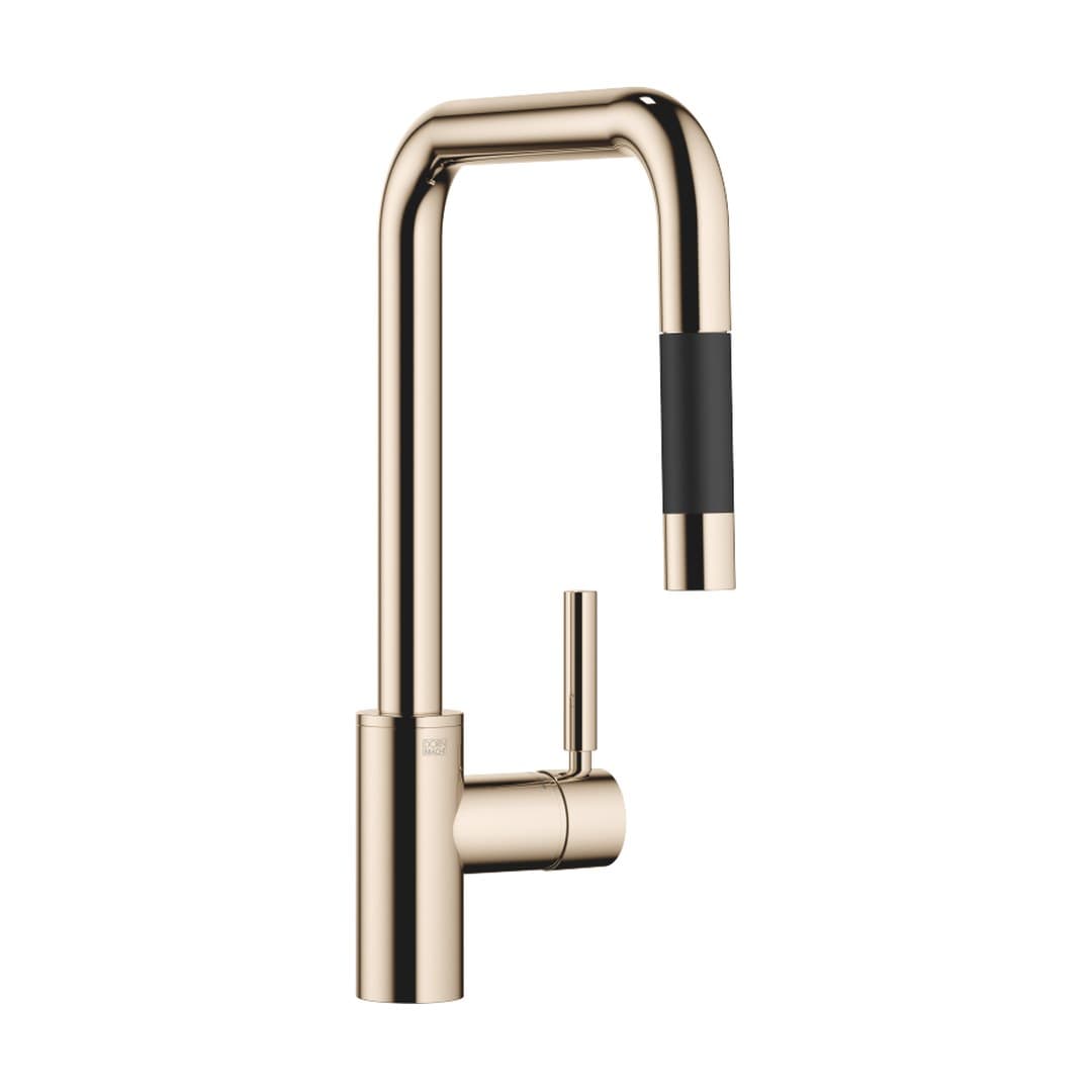 Dornbracht Meta Square – Μπαταρία Κουζίνας – Single-lever mixer Pull-down with spray function – Champagne (22kt Gold) (33870861-47)