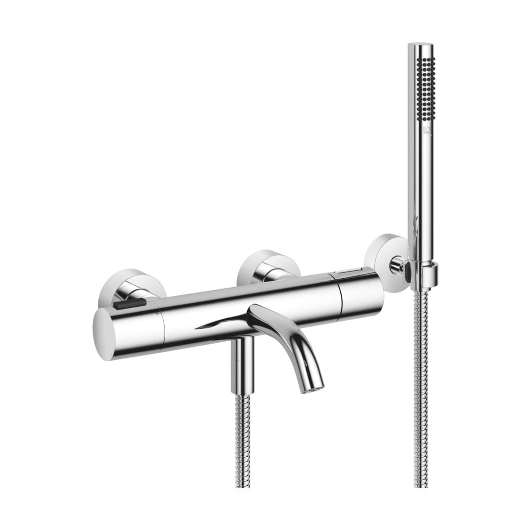 Dornbracht Meta – Μπαταρία Λουτρού Τοίχου – Bath thermostat for wall mounting with hand shower set – Chrome (34234979-00)
