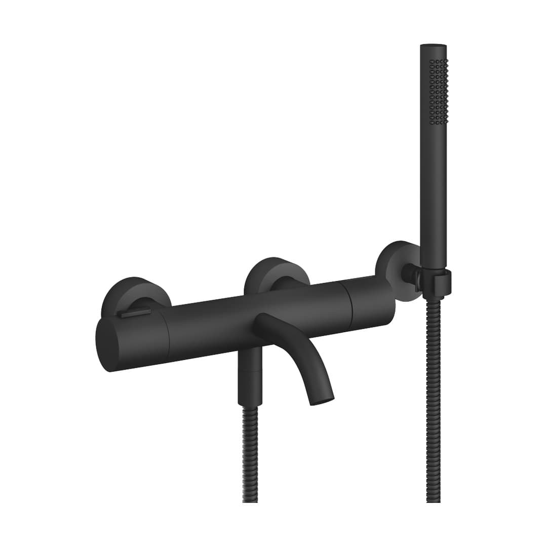 Dornbracht Meta – Μπαταρία Λουτρού Τοίχου – Bath thermostat for wall mounting with hand shower set – Matte Black (34234979-33)
