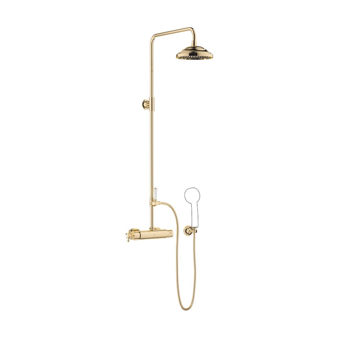 Dornbracht Madison – Σύστημα Ντους – Showerpipe with shower thermostat without hand shower FlowReduce – Durabrass (23kt Gold) (34458360-09)