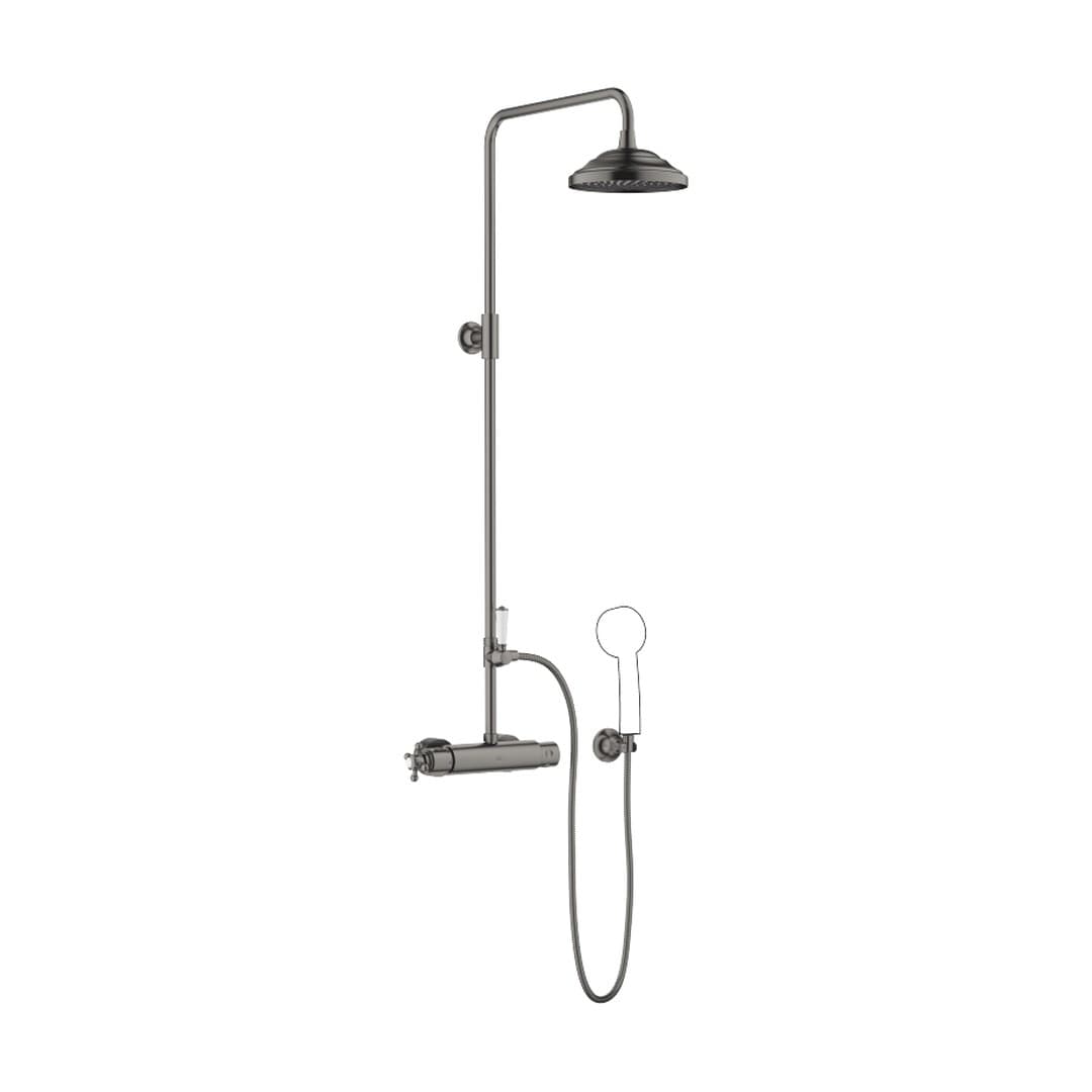 Dornbracht Madison – Σύστημα Ντους – Showerpipe with shower thermostat without hand shower 200 mm – Brushed Dark Platinum (34459360-99)