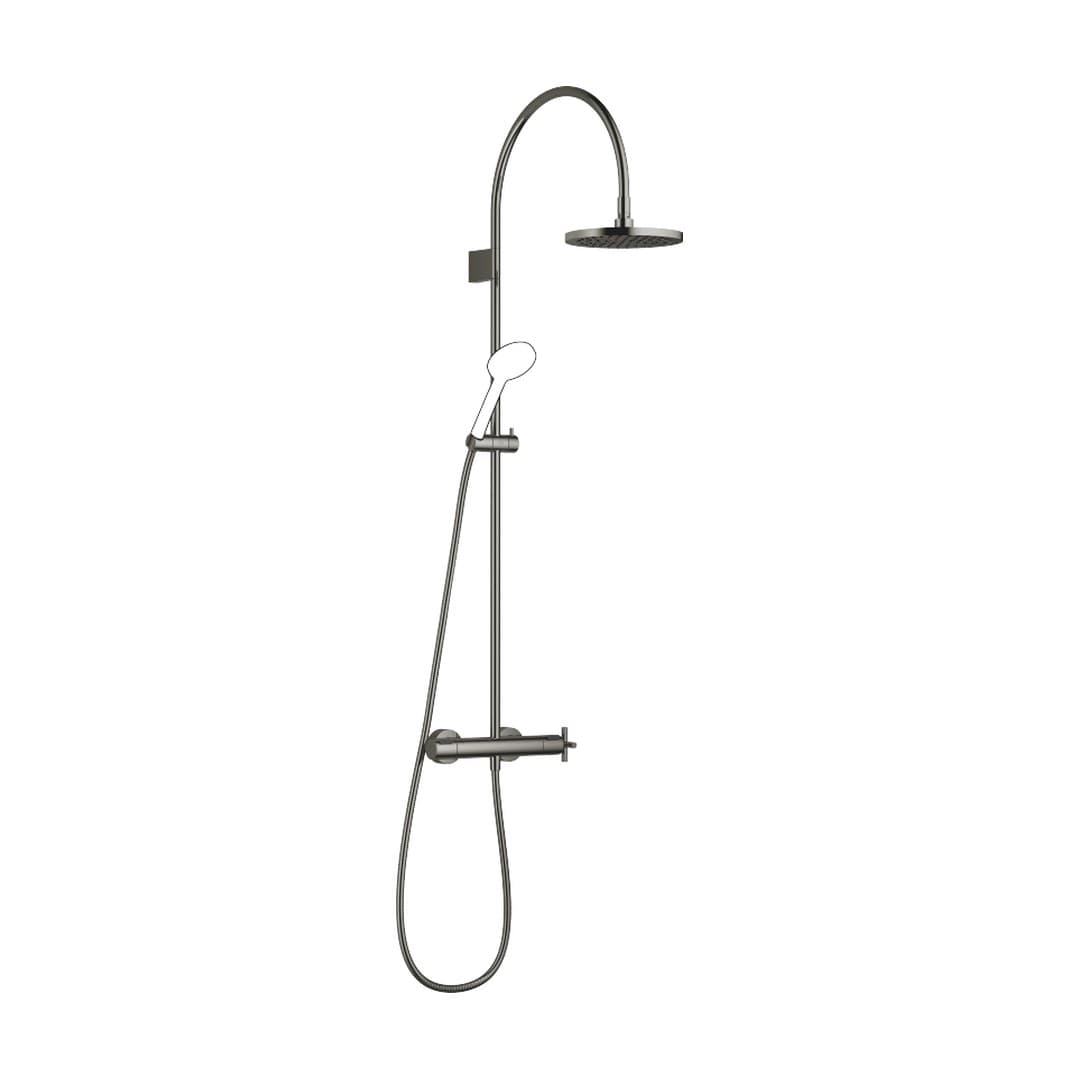 Dornbracht Tara – Σύστημα Ντους – Showerpipe with shower thermostat without hand shower FlowReduce 220 mm – Dark Chrome (34463892-19)