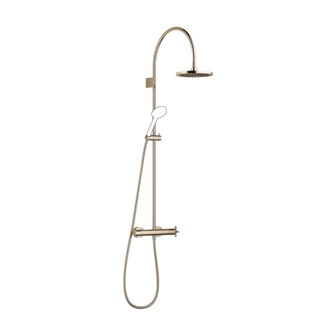 Dornbracht Tara – Σύστημα Ντους – Showerpipe with shower thermostat without hand shower FlowReduce 220 mm – Light Gold (PVD) (34463892-26)
