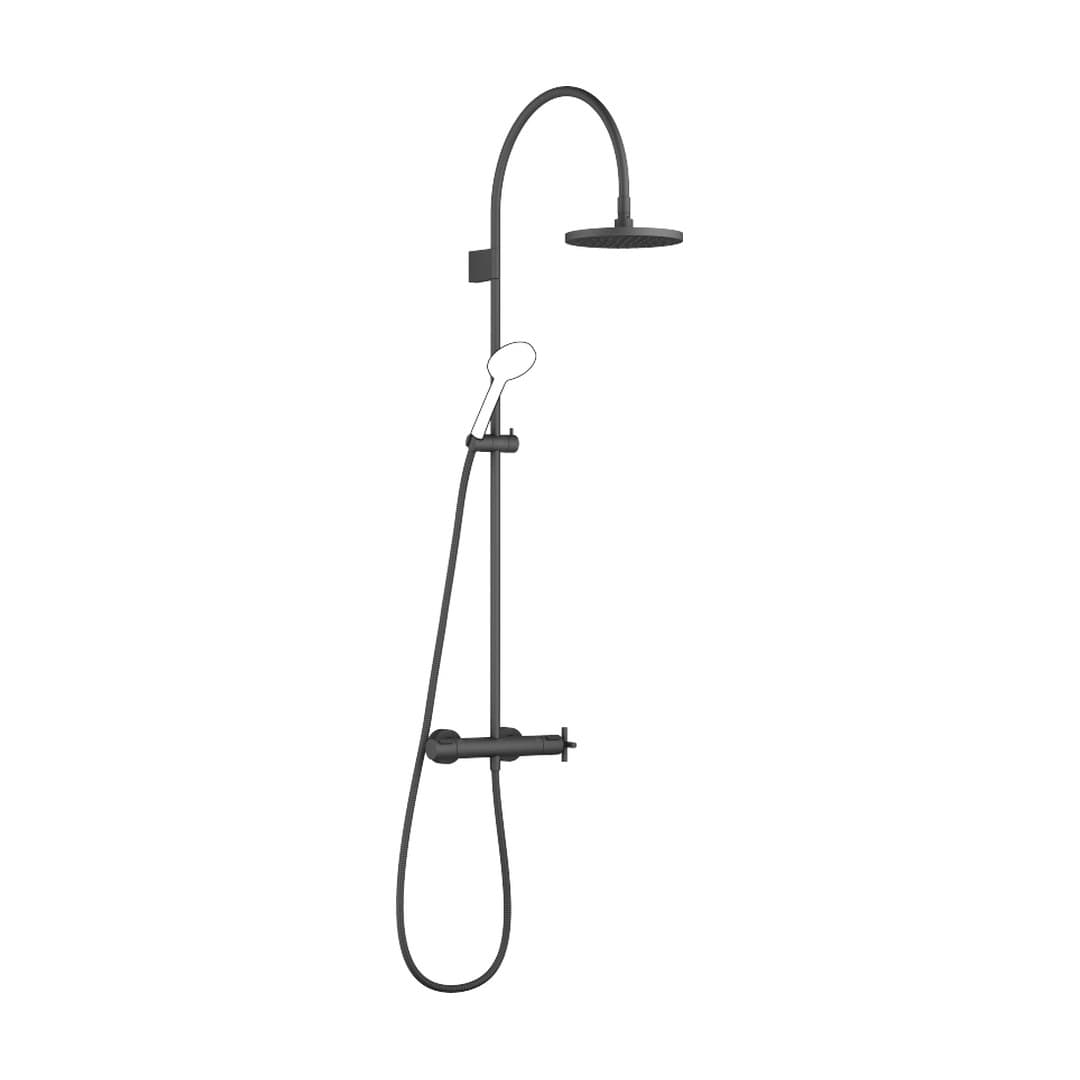 Dornbracht Tara – Σύστημα Ντους – Showerpipe with shower thermostat without hand shower FlowReduce 220 mm – Matte Black (34463892-33)