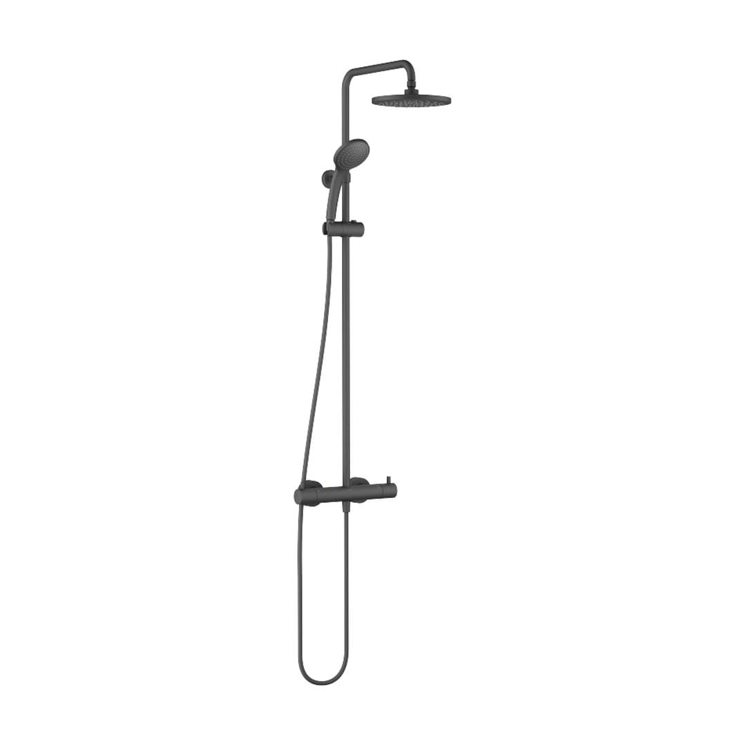 Dornbracht – Σύστημα Ντους – Showerpipe with shower thermostat with hand shower set 220 mm – Soft Black (34463979-69)