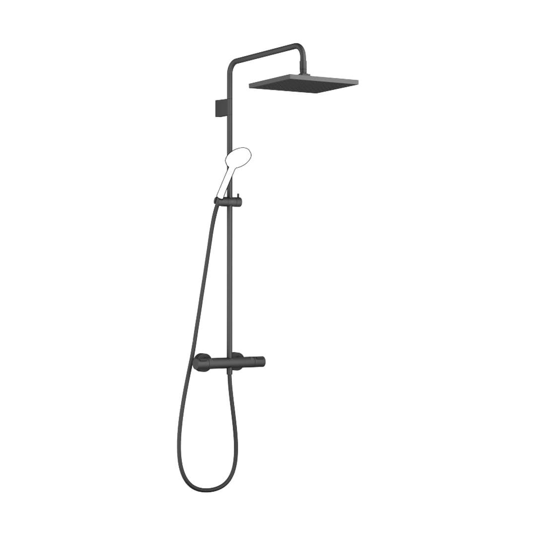 Dornbracht – Σύστημα Ντους – Showerpipe with shower thermostat without hand shower FlowReduce 300 x 240 mm – Matte Black (34463980-33)