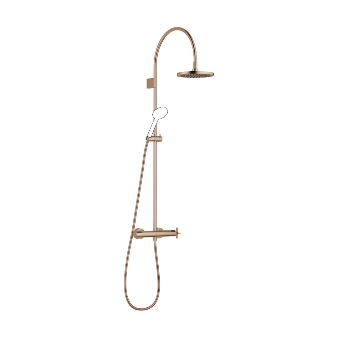 Dornbracht VAIA – Σύστημα Ντους – Showerpipe with shower thermostat without hand shower FlowReduce 220 mm – Brushed Bronze (PVD) (34464809-42)