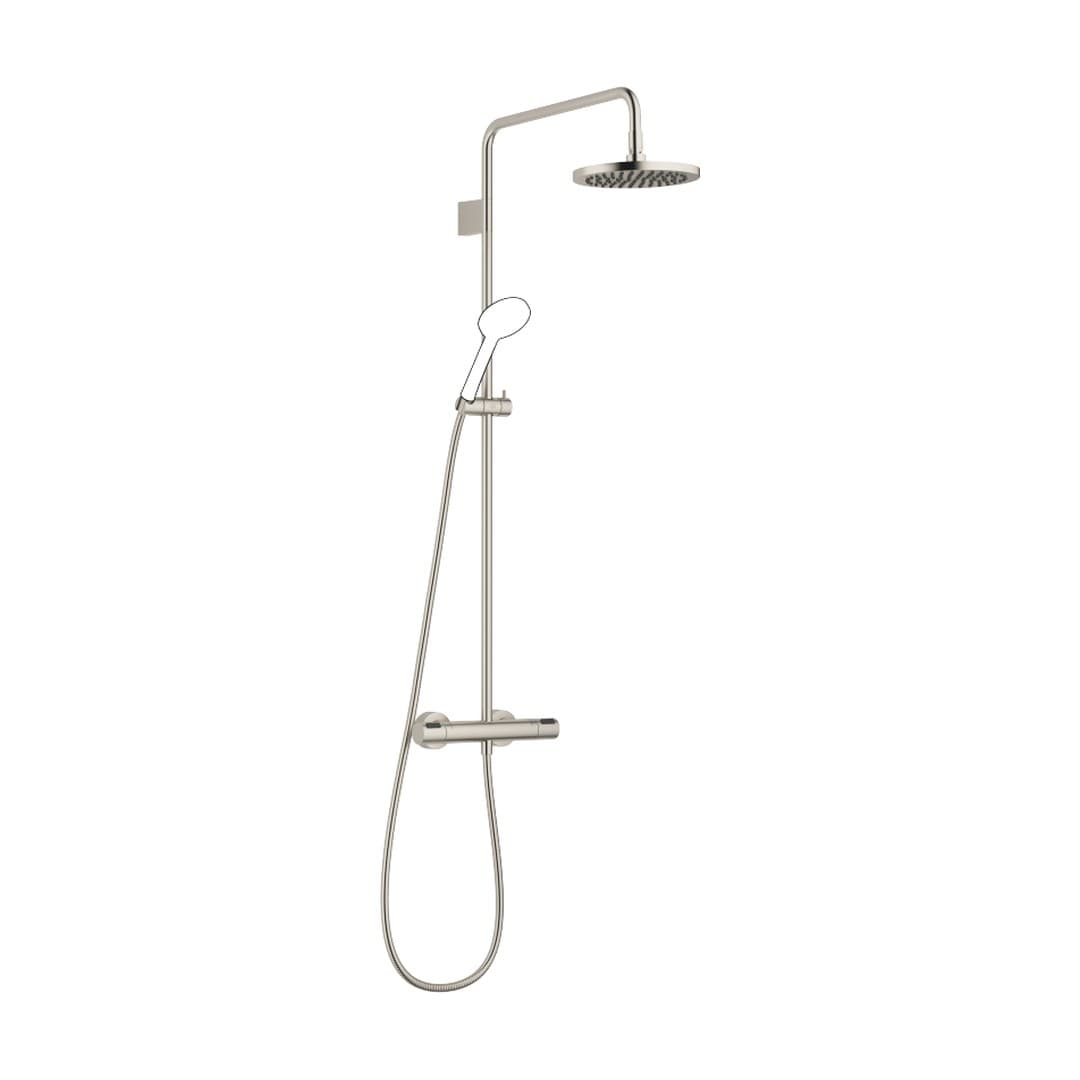 Dornbracht – Σύστημα Ντους – Showerpipe with shower thermostat without hand shower FlowReduce 220 mm – Brushed Platinum (34464979-06)
