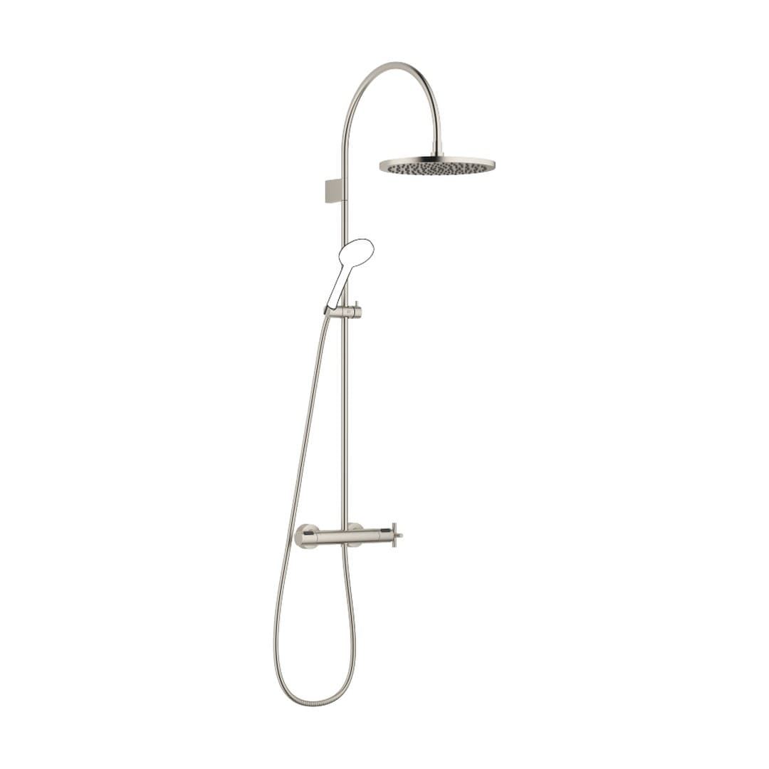 Dornbracht Tara – Σύστημα Ντους – Showerpipe with shower thermostat without hand shower 300 mm – Brushed Platinum (34465892-06)