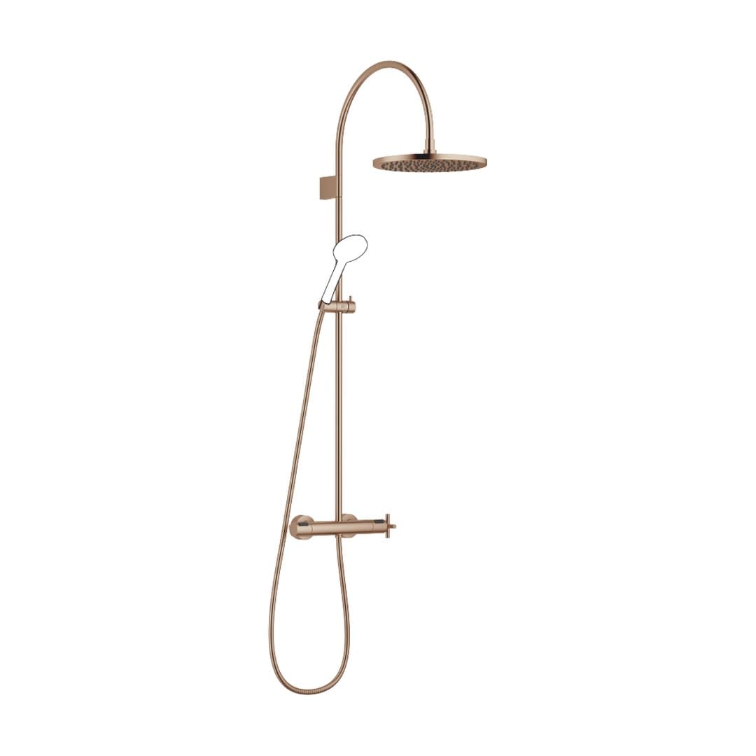 Dornbracht Tara – Σύστημα Ντους – Showerpipe with shower thermostat without hand shower 300 mm – Brushed Bronze (PVD) (34465892-42)
