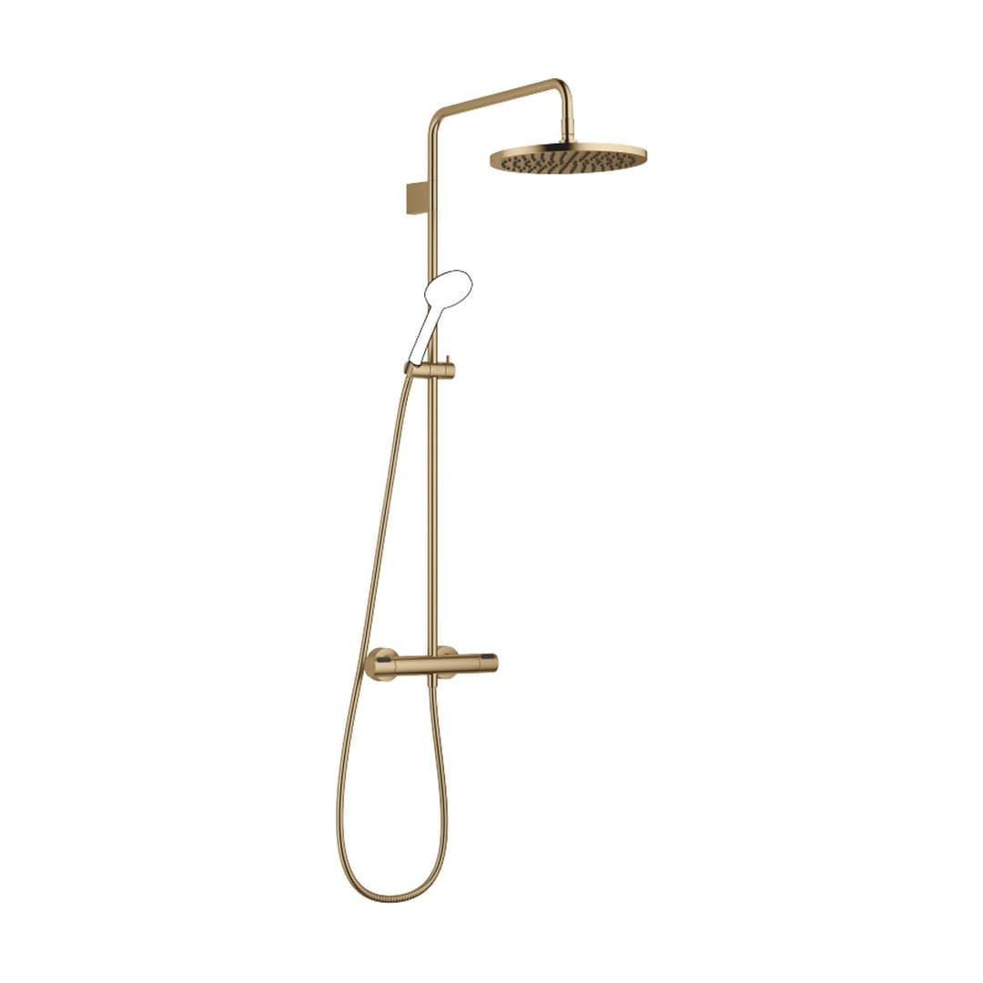 Dornbracht – Σύστημα Ντους – Showerpipe with shower thermostat without hand shower 300 mm – Brushed Dark Brass (PVD) (34465979-39)
