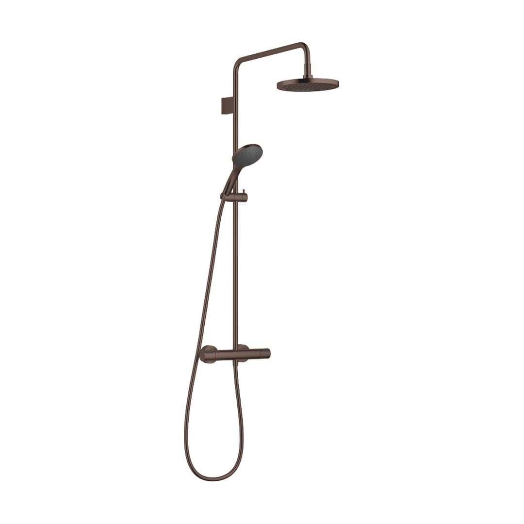 Dornbracht – Σύστημα Ντους – Showerpipe with shower thermostat with hand shower set 220 mm – Brushed Dark Bronze (PVD) (34467979-43)