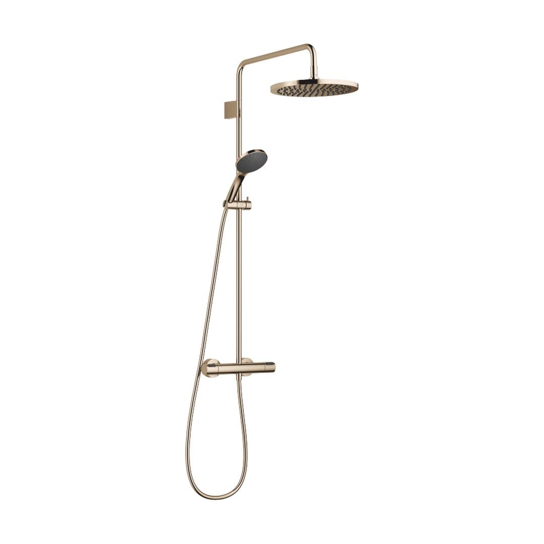 Dornbracht – Σύστημα Ντους – Showerpipe with shower thermostat with hand shower set 300 mm – Light Gold (PVD) (34469979-26)